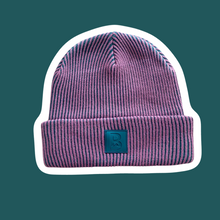 Load image into Gallery viewer, Bonnet tricot Violet-Vert
